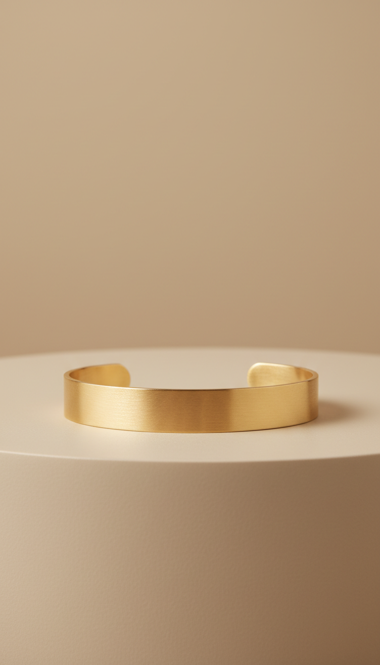 Gold Brushed Minimalist Cuff Bracelet