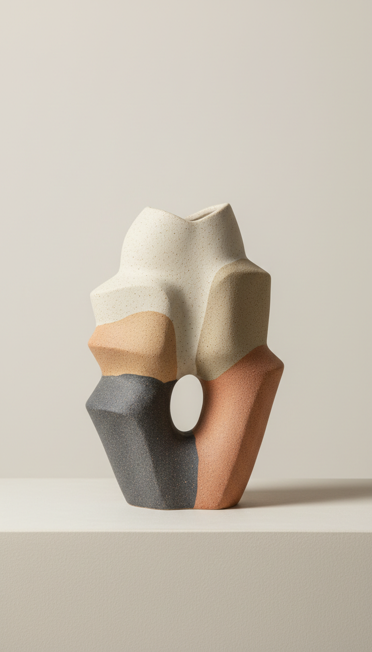 Stoneware Sculptural Home Vase