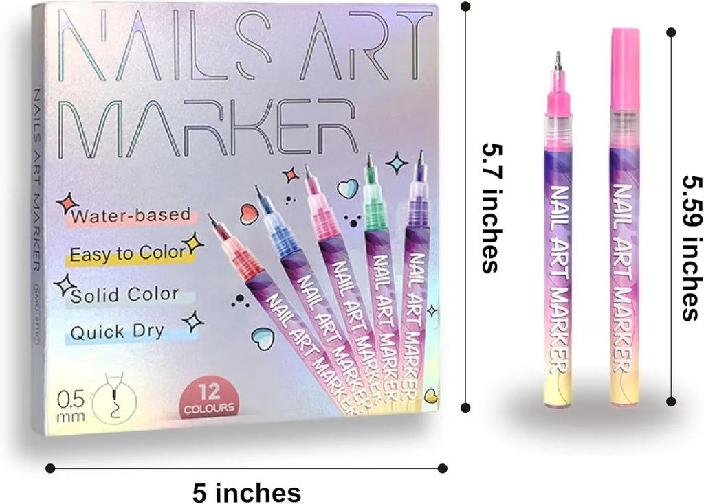 🔥🎨12 Colors Nail Art Pens Set