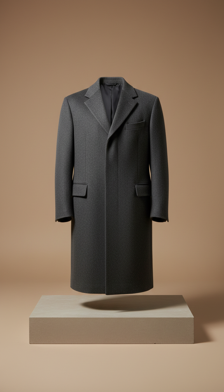 Cashmere Tailored Overcoat in Graphite Gray