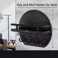 Wall Mount Key Holder with Shelf & Hooks